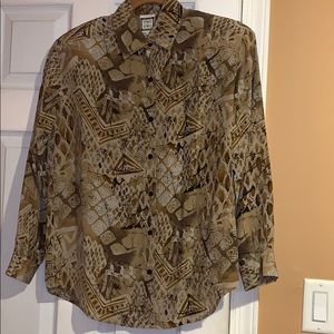 80’s vintage Two + Two long sleeve silk blouse